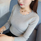 Autumn and Winter Round Neck Long-sleeved Sweater All-match Casual Knitted Bottoming Shirt Pure Color Simple Female Top