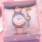 Women's Rhinestone Gradient Quartz Watch Niche Pink Luminous Waterproof Bracelet Watch Belt Quartz Diamond Watches