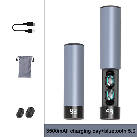HIFI Slider Headphone Bluetooth Earphones Mini LED Display 3500mah Power Bank Sport Wireless Headset