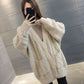 Autumn and Winter Thick Coat Cardigan Fashion Casual Top Mid-length Loose Women Sweater