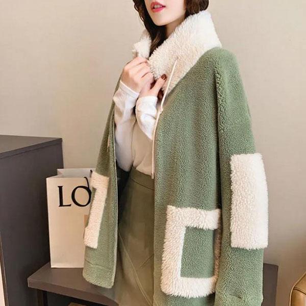 Autumn and Winter Thick All-match Sweater Mid-length Plus Size Pocket Women's Jacket Women