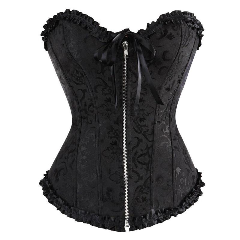 Sexy Lace Up Satin Corset Cup Lingerie Side Overbust Corset and Bustier Party Bow Halter Corset