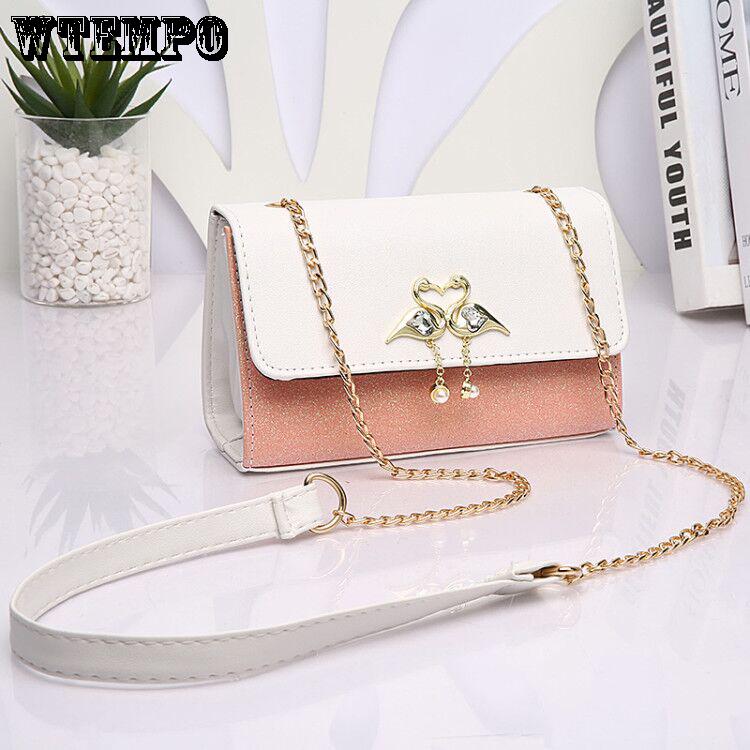 Crossbody Sleek Minimalist Shoulder Bag Handbag Casual Bag Hit Color Chain Bag