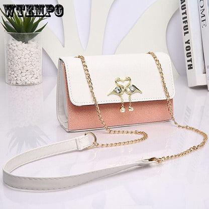 Crossbody Sleek Minimalist Shoulder Bag Handbag Casual Bag Hit Color Chain Bag