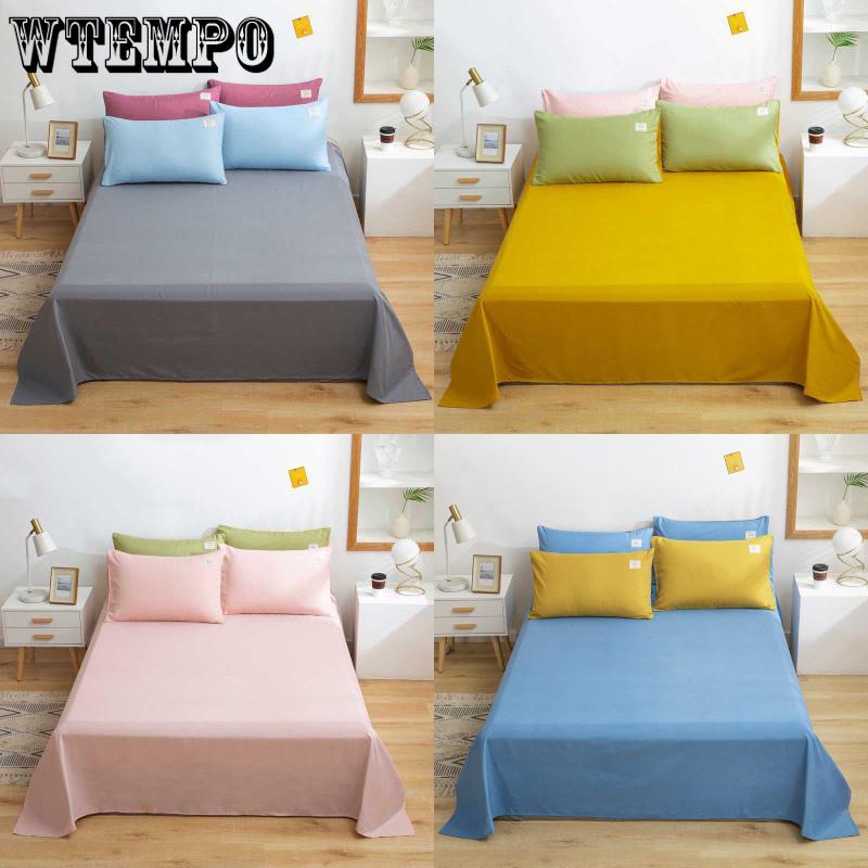 Pure Color Bed Linen Minimalist One-piece Brushed Quilt Single Double Bed Household Bedspread Bedding