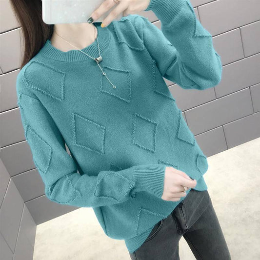 5 Colors Women Rhombus Skin-friendly Sweater Solid Color Turtleneck Bottoming Knitwear Top
