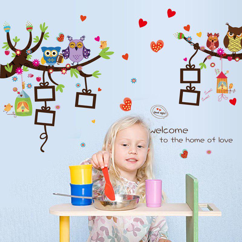 [Wall sticker] Owl Photo Frame wall stickers for kids rooms nursery cartoon children decals murals a
