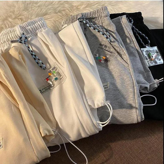 Harajuku Style Handsome Fried Street High-waisted Corset Pants Women Trend Loose Wild Drape Students Casual Sports Long Pants