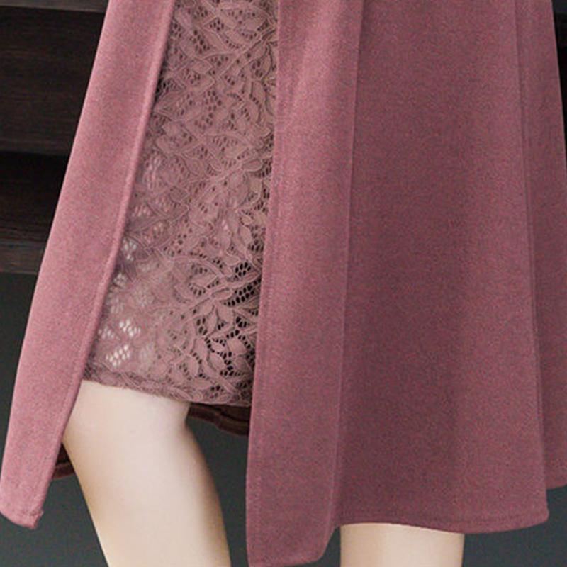 Summer Autumn Stylish Women Vintage Long Sleeve Loose Sundress 2021 Casual Maxi Dress Solid Party Two Piece