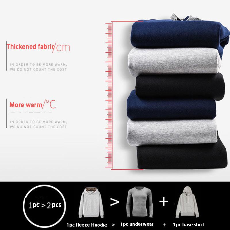 2pcs/set Autumn Winter Men's Sets Sportswear Thicken Fleece Lining Tracksuits 2 Piece Sets Men's Clothes Hoodies+Pants Sets Males Weatsuit Outfits
