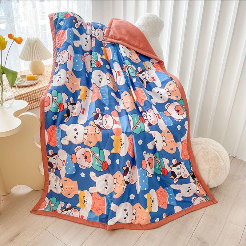 Children's Summer Quilt Kindergarten Baby Summer Cool Air Conditioner Thin Quilt Cartoon Infant Lunch Break Quilt Machine Washable