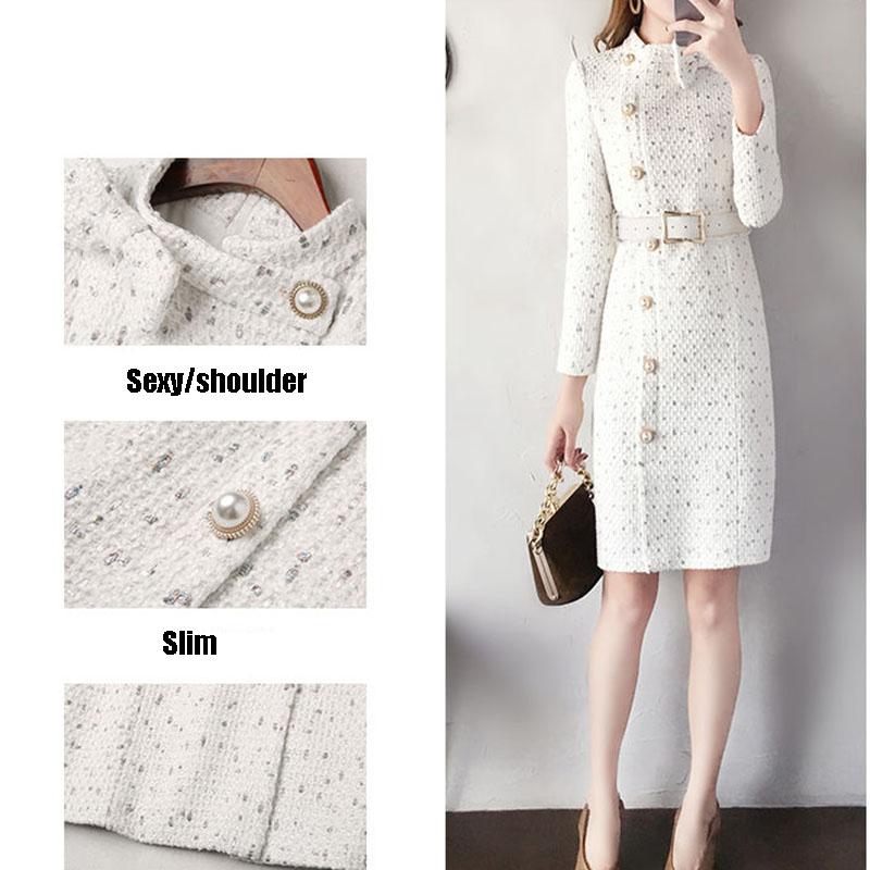 Autumn Winter Sweater Dress for Women  Knitted Dress Female  Sexy Wrap Dress  Slim High Waist  Bodycon Dress
