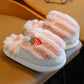Children's Cotton Slippers Cartoon Thickened Warmth and Comfortable Non-slip Soft Bottom Home Parent-child Family of Three Baby Cotton Shoes