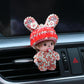 Crystal Rabbit Ears Doll Aroma Diffuser Car Creative Decoration Accessories Air Conditioning Outlet Plug-in