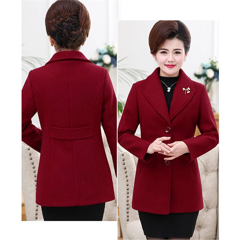 Wool Blend Coat Autumn Winter Jacket Ladies Mujer Fashion Turn-down Collar Solid Casaco Feminino