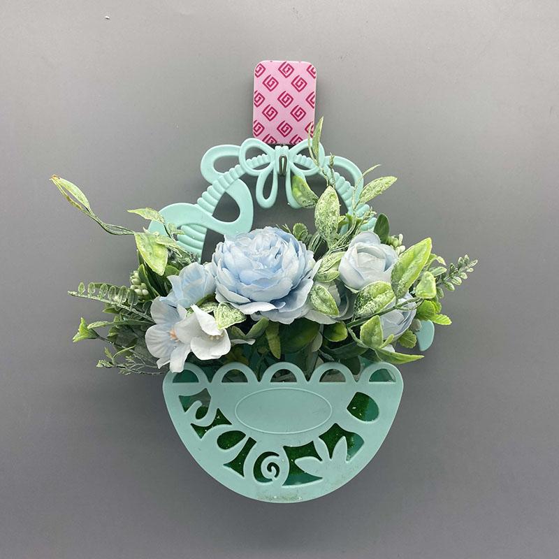 Wall Hanging Simulation Flower Set Silk Flower Artificial Flower Home Living Room Bedroom Wall Hanging Piece Flower Basket Simple Small Decorations