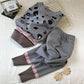 2pcs/set Women Knit Leopard Pullover Sweater+Pants 2 piece Sets ladies Jumpers Trousers 2 PCS Outfits