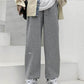 Cotton and Velvet Sweatpants for Female Students Korean Version of Loose Winter High-waisted Straight and Thin Thick Wide-leg Long Pants