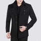 Men Winter Wool Coat Men's Jacket Simple Blends Woolen Coat Male Trench Coat Casual Overcoat