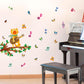 Cartoon wall stickers cat playing guitar kindergarten bedroom wall decoration painting stickers