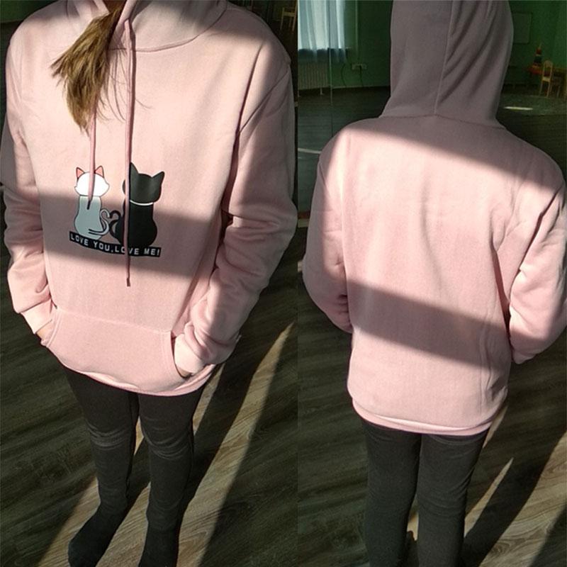 Women's Plush Thick Sweater Autumn and Winter Loose Korean Version of The Wild Student Casual Hooded Sweater Lazy Style Women's Jacket