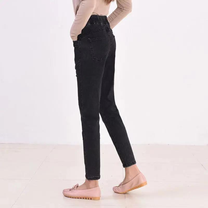 Fashion Jeans Women Spring Thin Section Harlan Carrot Pants High Waist Slim Middle-aged Casual Cropped Trousers