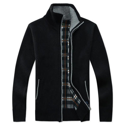 Autumn and Winter Men's Sweater Velvet Thick Warm Casual Cardigan Shirt Loose Fashion Men's Sweater