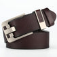Men's Belt Pin Buckle Two-layer Cowhide Leather Retro Casual Square Solid Alloy Buckle