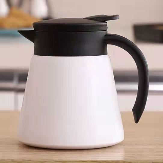 Stainless Steel Oblique Mouth Water Pot Thermos Insulated Tea Pot Light Handle Vacuum Flask 650ml 880ml