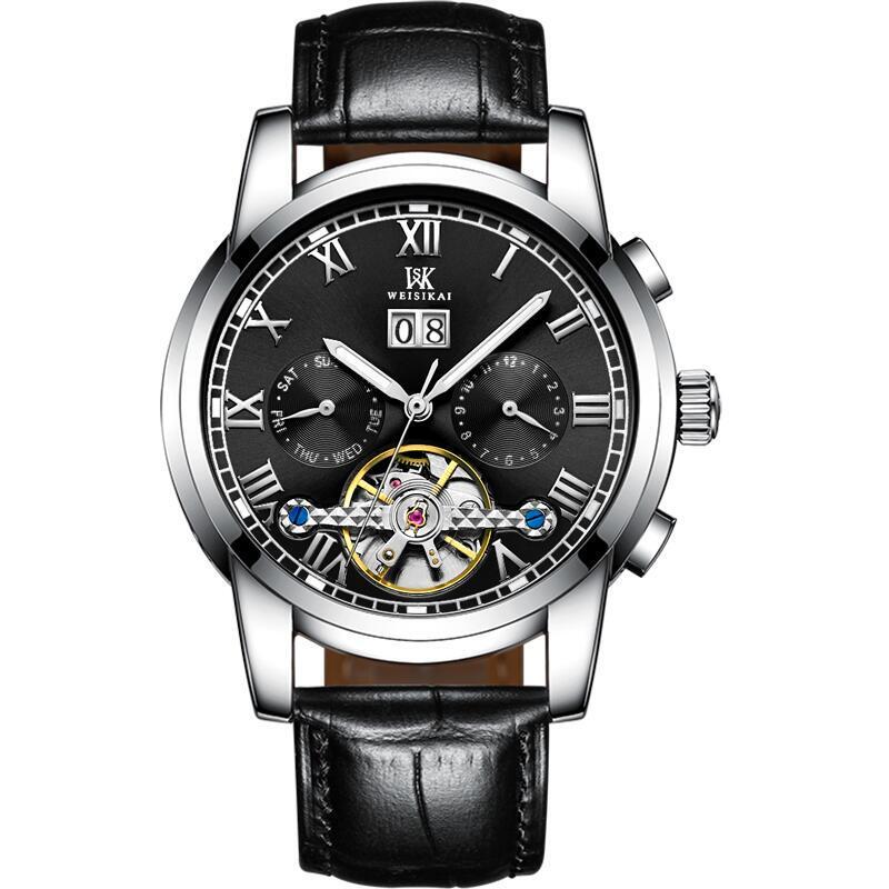 Men Top Luxury Brand Men's Skeleton WristWatch Stainless steel Antique Steampunk watch