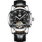 Fashion Luxury Brand Leather Tourbillon Watch Automatic Men Wristwatch Men Mechanical Steel Watches