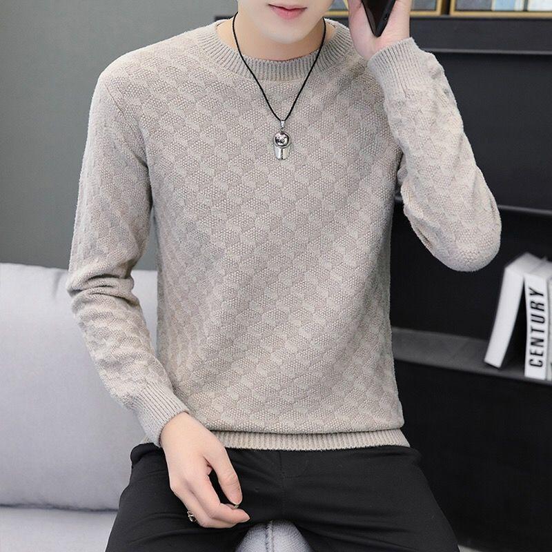 Male Autumn and Winter New Sweater Warm Men's Long Sleeve Bottoming Shirt Fashion Pullover