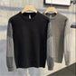 Men's Round Neck Pullover Sweater for Fall/winter New Style Splicing Long-sleeved Slim-fitting Sweater All-match Bottoming Shirt