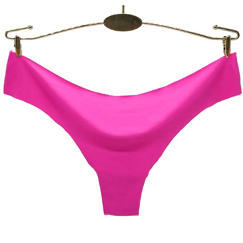 6 Pieces/set of Ice Silk Seamless T-shaped Panties Feminine Fashion Large Size Wide Belt Pure Color Panties