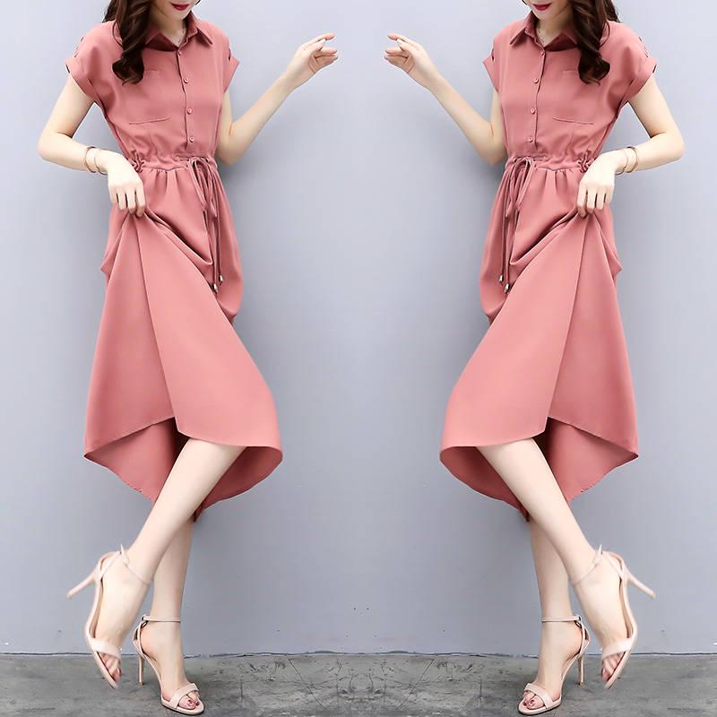 Women Short Sleeve Backelss Summer Dress Casual Dress Spaghetti Strap Dresses Button Midi Sundress