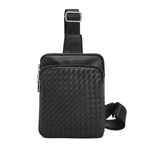 Chest Bag Men Waterproof Large Capacity Woven Crossbody Bag Outdoor Leisure Sports Shoulder Bag