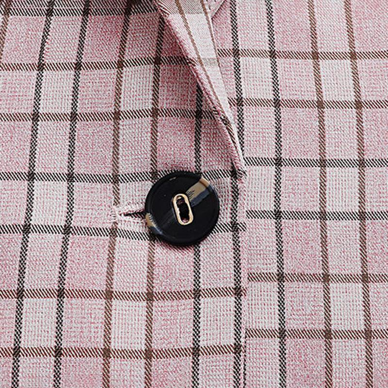 Autumn Women Plaid Blazers and Jackets Work Office Lady Suit Slim Single-breasted Business Female Blazer Coat Women's Casual Jacket