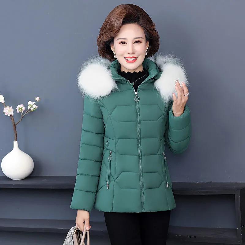 Winter Short Padded Jacket Women Middle-aged Men Padded Jacket Mid-length Thick Down Down Padded Jacket