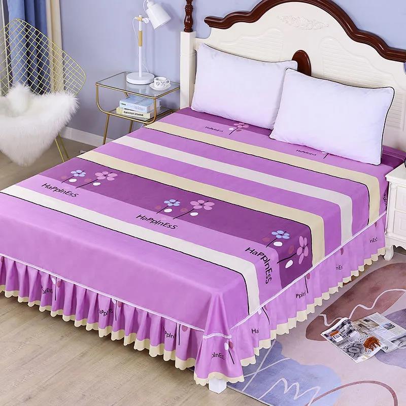 Princess Style Brushed Cotton Mattress Cover Double Mattress Simmons Non-slip Protective Cover