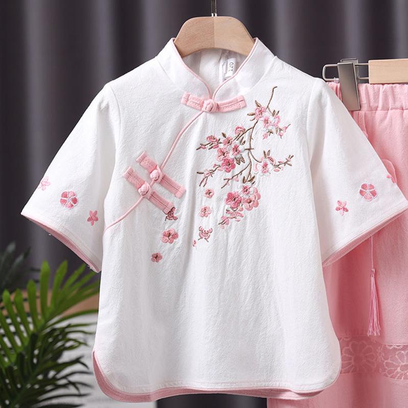 Girl's Hanfu Suit Summer Chinese Style Ancient Costume Children's Super Fairy Skir Improved Tang Suit Chinese Elements Clothes