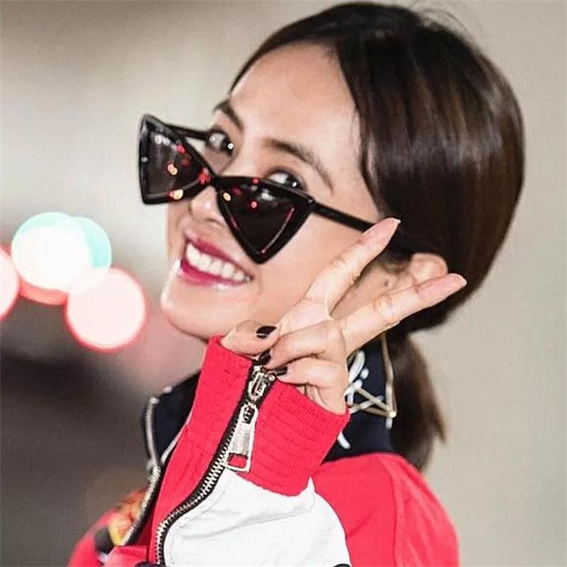 WTEMPO Sexy Cat Eye Sunglasses , New Fashion Triangle Small Size Modern Retro Designer Women Sun