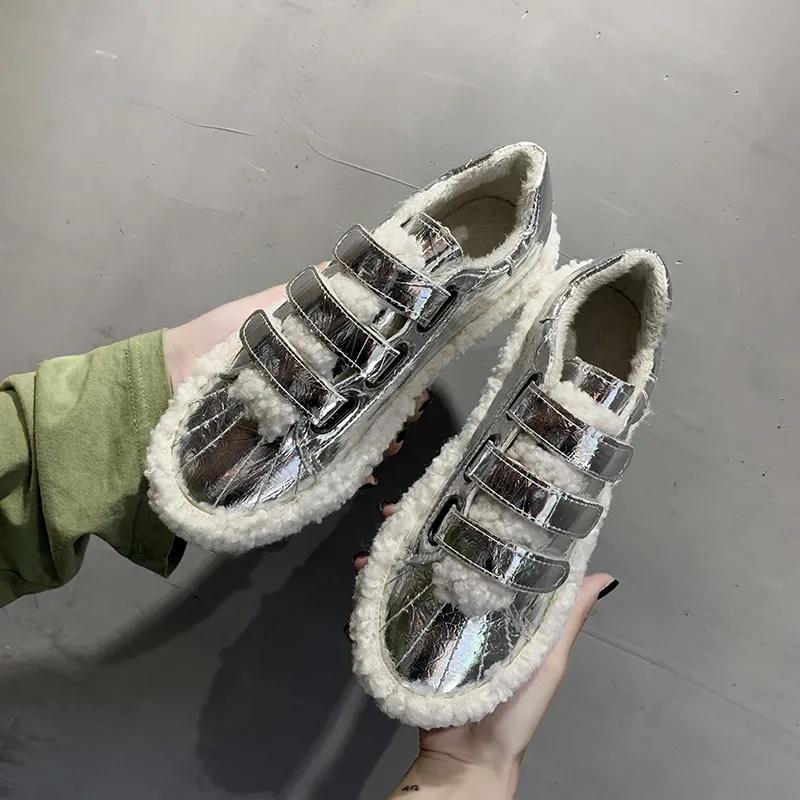 Winter Women's Shoes All-match Plus Velvet Cotton Shoes Women's Thick-soled Plush Shoes Warm Winter Shoes Flat-bottomed Non-slip