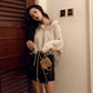 Pofulove Early Autumn Hole Shirt Design Sense Female Niche Hooded Casual Short Coat Knitted Sweater