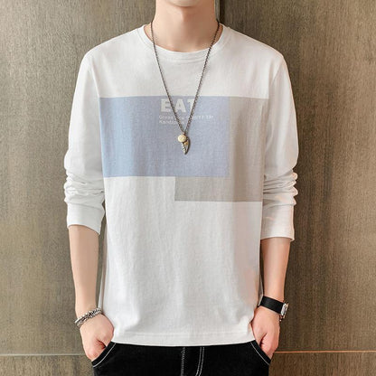 Long-sleeved Cotton Men's Spring Bottoming Shirt Loose T-shirt Men's Shirt Student T-shirt