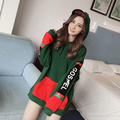 Women's Sweatshirt Wild Large Size Long Sleeve Warm Hood Top Autumn Winter Sweater Cotton