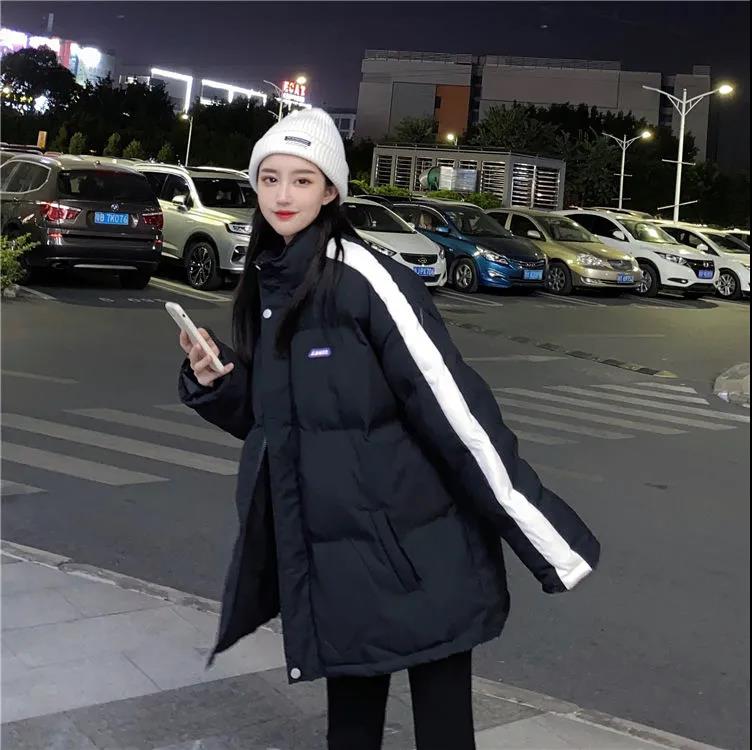 Bread Coat Jacket Korean Version Loose Color Matching Mid-length Cotton Coat Cotton Coat New Winter