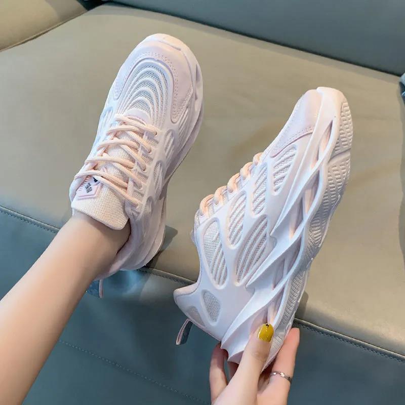 Sports Shoes Female Korean Version of The Thick Bottom Mesh Breathable Old Shoes Wild Ins Tide Shoes White Shoes