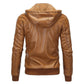 Motorcycle Casual Men's Leather Jacket Casual Trend Fashion Tough Guy Plus Velvet Warm Leather Jacket