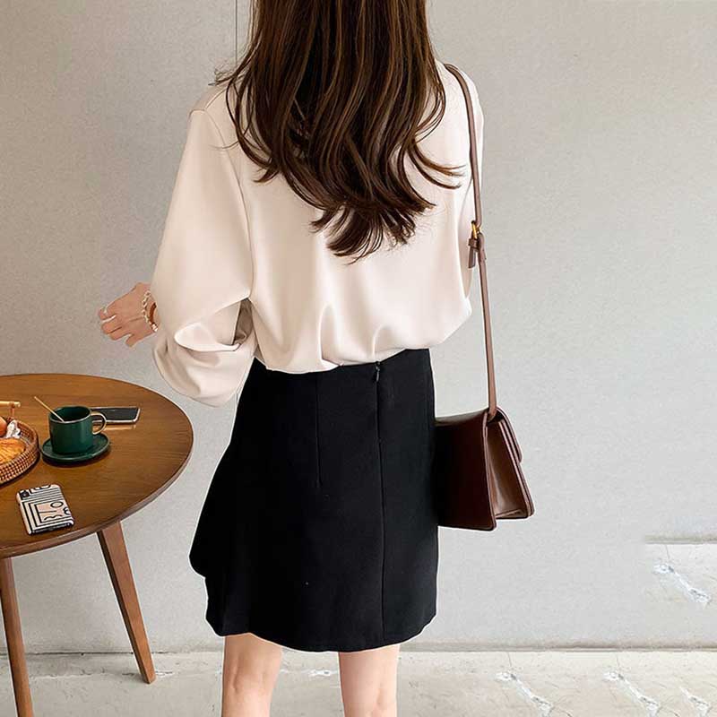 Chiffon Shirts Women's Thin Fashion Tops Loosely Stacked White Shirts Bottoming Shirts