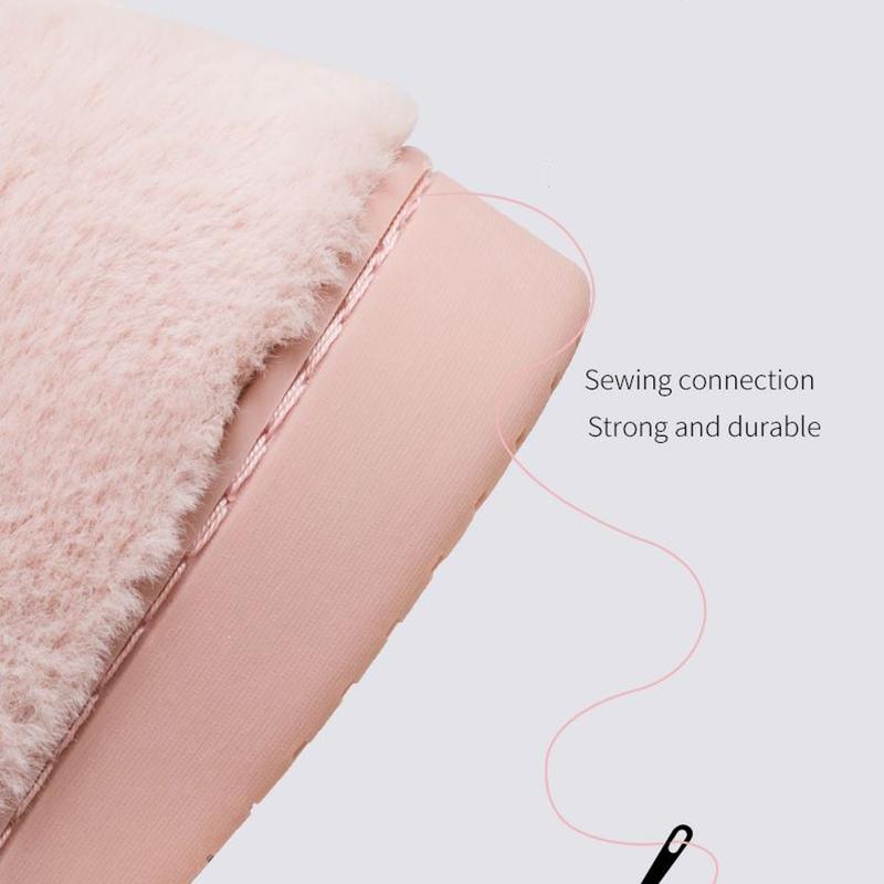 Winter Cotton Slippers Bag with Plush Home Lovers Thick-soled Indoor Warm Wool Slippers